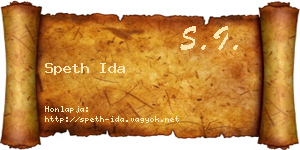 Speth Ida névjegykártya